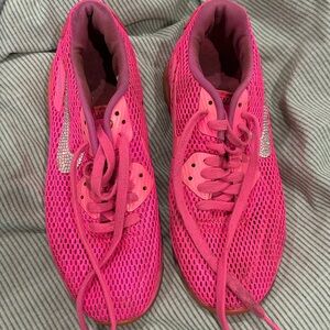 Nike Hot Pink Mesh Sneakers with Rhinestone Swoosh